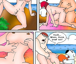 漫画 家庭 家伙 – 海滩 play,drawn 性爱, incest , family 